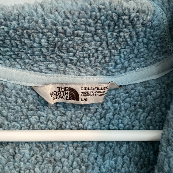 The North Face Girls Large Blue Quarter Zip Hooded Fleece Pullover - Picture 4 of 8